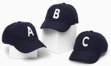 ביטויים זעירים - כובע בייסבול ראשוני בויזות פעוטות | כובע מכתב חיל הים המתכוונן מונוגרמה